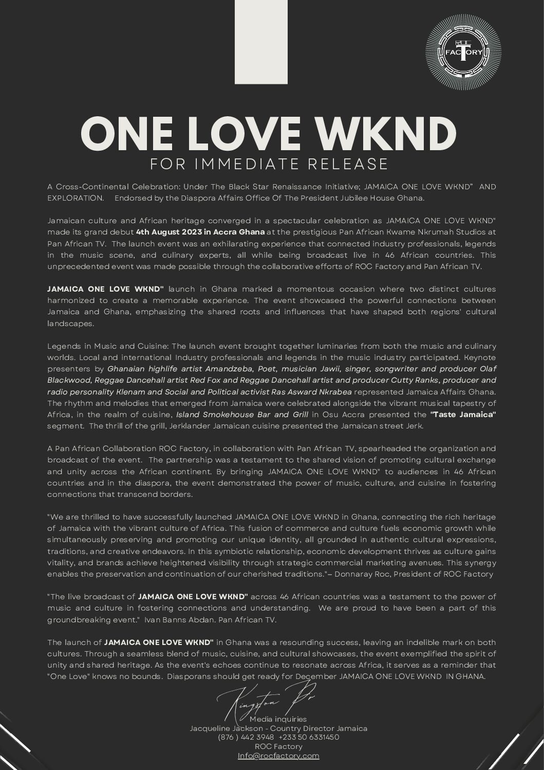 FOR IMMEDIATE RELEASE JAM ONE LOVE WKND (2)